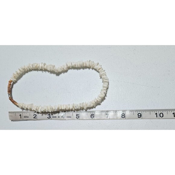 Boho White Shell Wood Chip Beaded Necklace Beach Core Ocean Surfer Jewelry Men - Picture 4 of 4